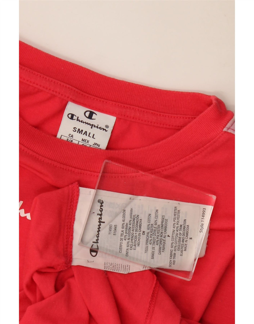 Damska koszulka oversize Champion z grafiką Top UK 10 Small Red Colorblock
