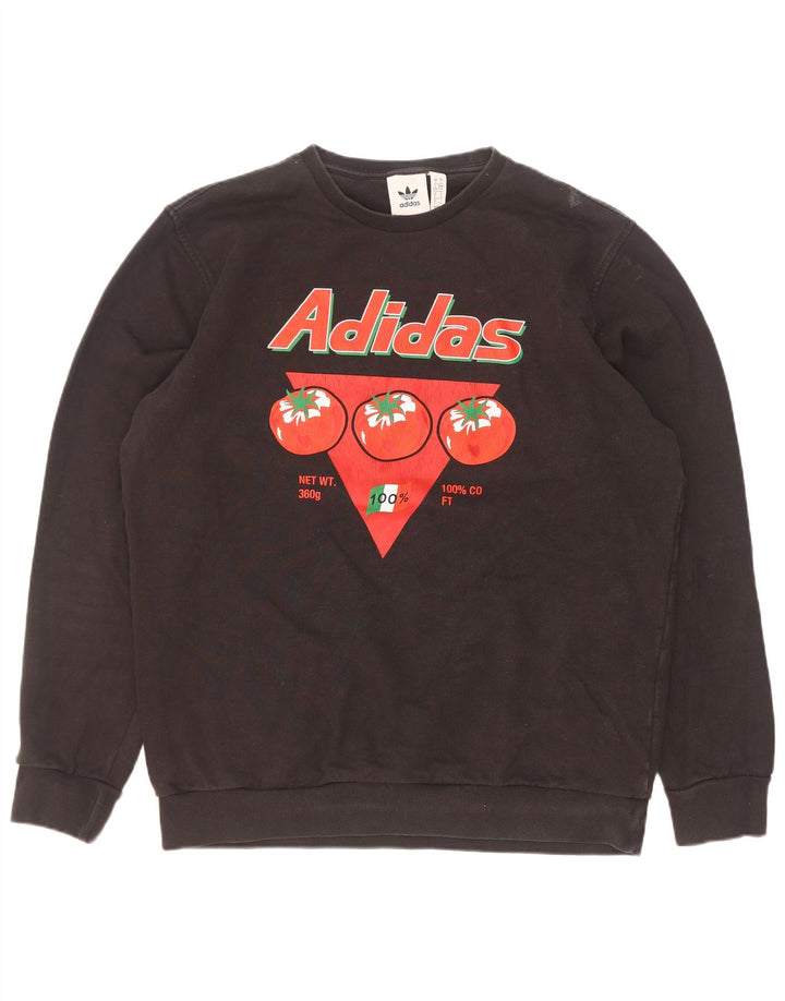 Adidas Męska bluza z grafiką, duża, czarna, bawełniana