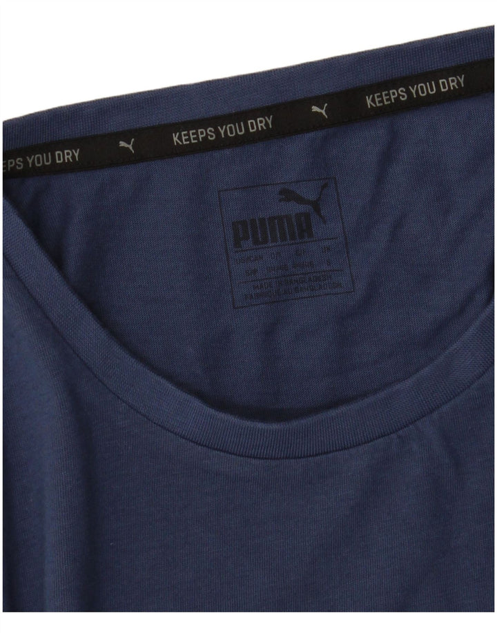 PUMA Mens Graphic T-Shirt Top Small Navy Blue Cotton