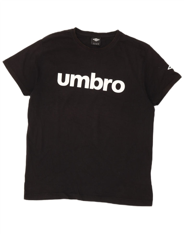 Męska koszulka z grafiką UMBRO Top 2XL, czarna bawełna