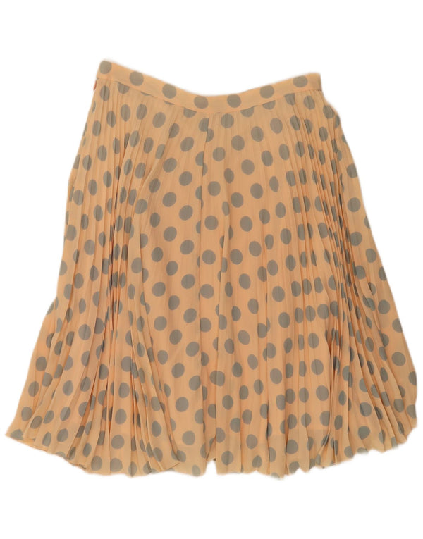 Vintage damska plisowana spódnica w kształcie litery A z wysokim stanem IT 48 XL W30 beżowa w kropki