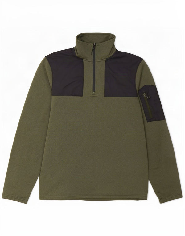 Męski sweter The North Face z zamkiem błyskawicznym i małym blokiem kolorów khaki