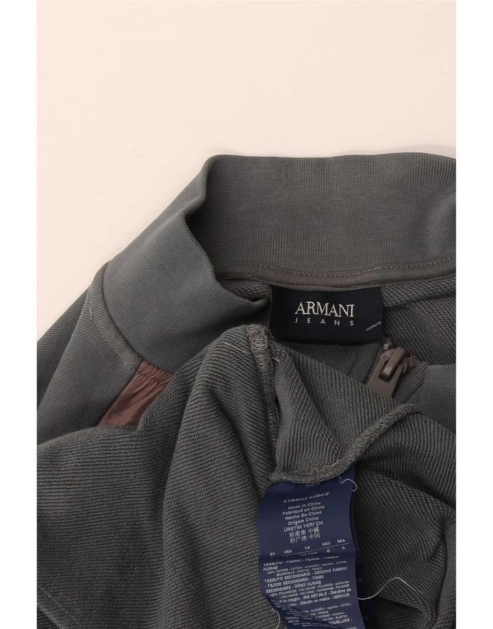 Damska kurtka dresowa Armani Jeans UK 16, duża, szara, z blokami kolorów