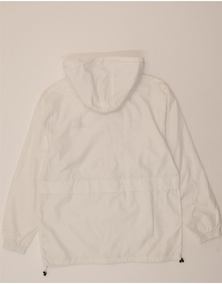 CHAMPION Mens Hooded Rain Jacket UK 38 Medium White Polyester Vintage Champion and Second-Hand Champion from Messina Hembry 