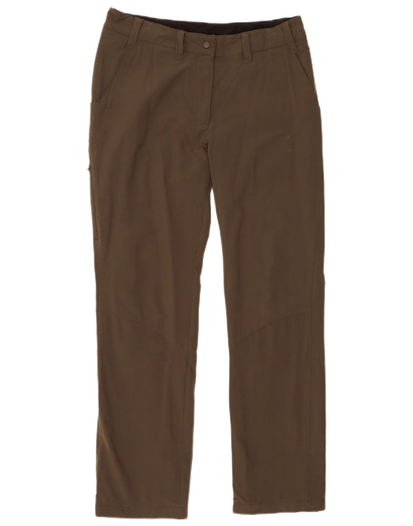 ROHAN Womens Straight Hiking Trousers UK 12 Medium W30 L30 Khaki Polyamide