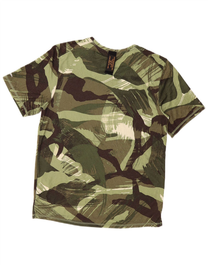 Męski T-shirt Nike Dri Fit, mały, geometryczny poliester w kolorze khaki
