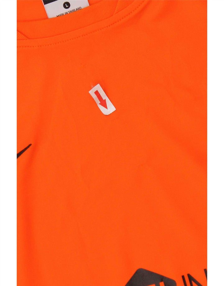 Damska koszulka z grafiką Nike, duża, pomarańczowa, poliestrowa