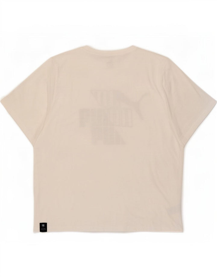 Męska koszulka z grafiką Puma Top 2XL Biała bawełna