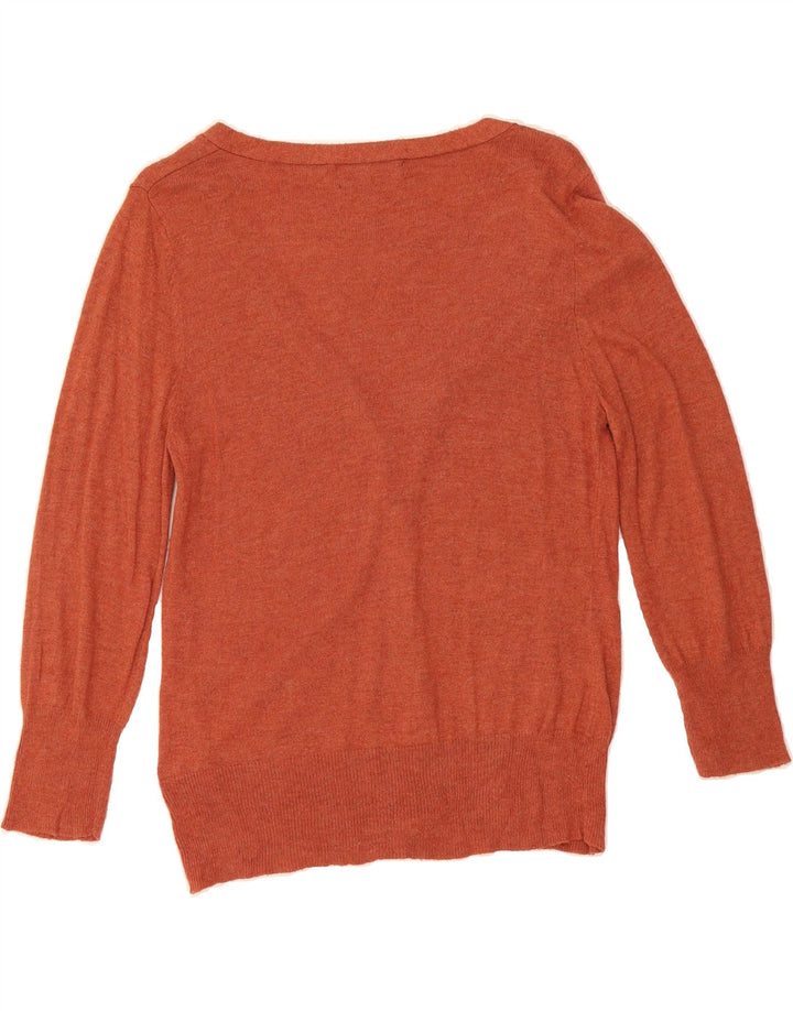 MOSSIMO Womens 3/4 Sleeve Cardigan Sweater UK 12 Medium Brown Nylon Vintage Mossimo and Second-Hand Mossimo from Messina Hembry 
