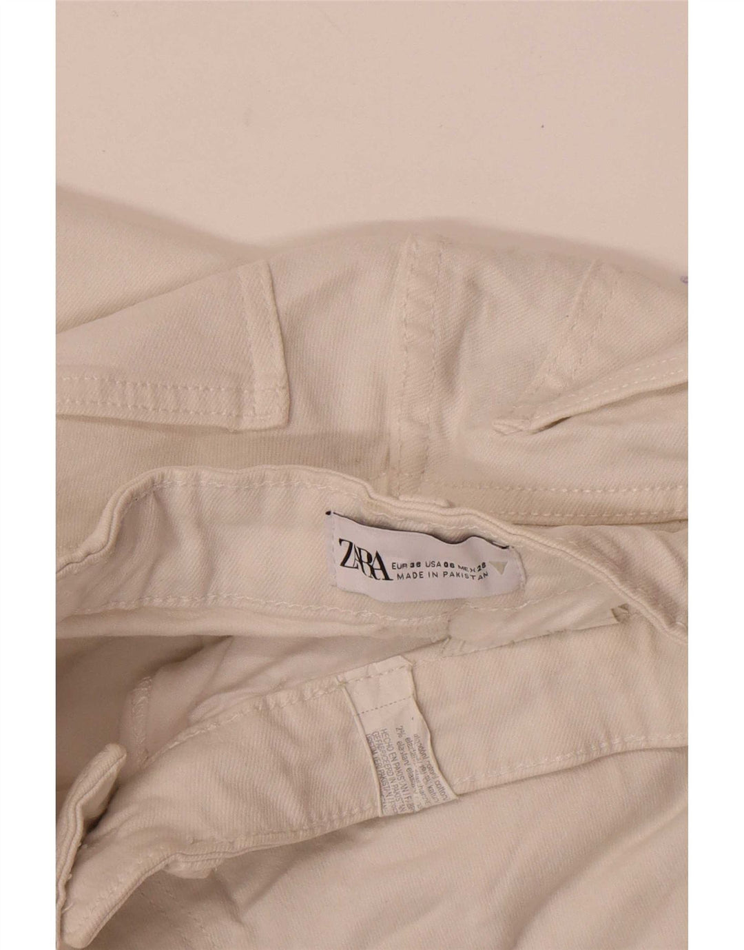 Dżinsy damskie Zara Crop Bootcut EU 38 Small W28 L26 Biała bawełna