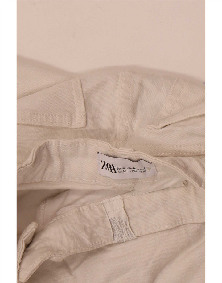 Dżinsy damskie Zara Crop Bootcut EU 38 Small W28 L26 Biała bawełna