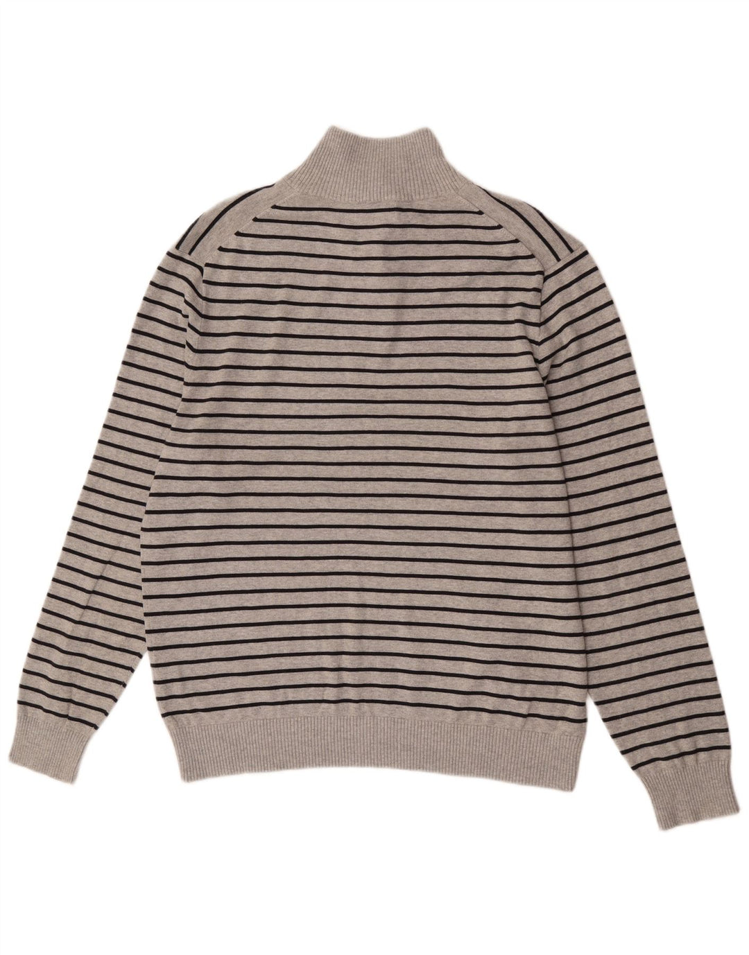 Męski sweter Nautica zapinany na guziki, duży, bawełniany, w szare paski