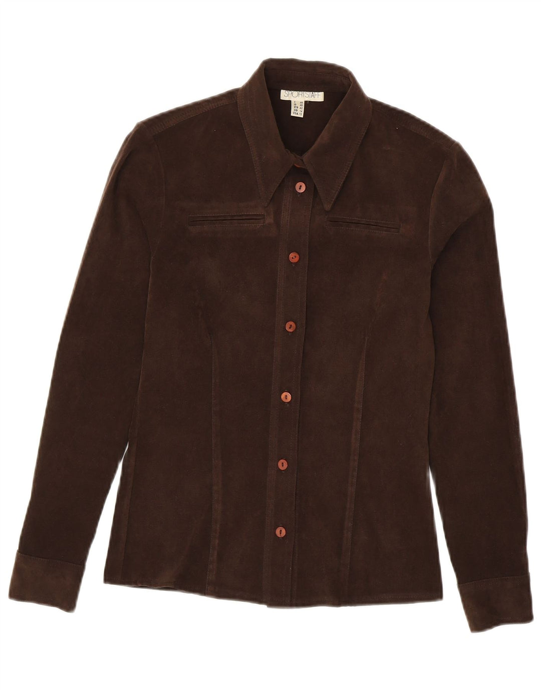 Aksamitna koszula damska Sportstaff UK 14, średni brąz, poliester