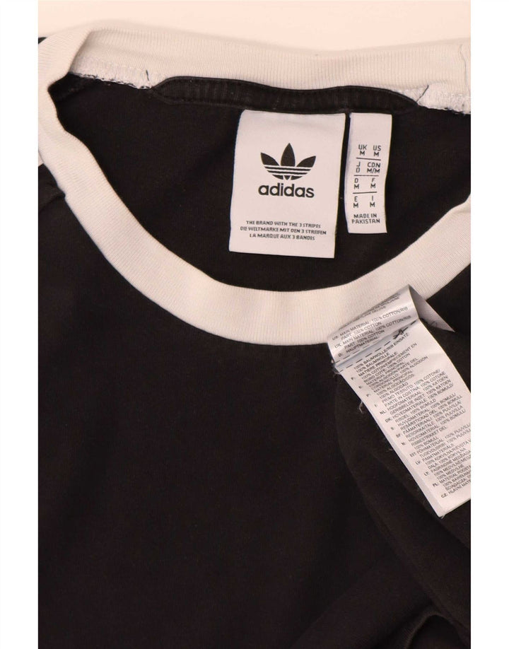 Adidas Męski T-shirt Top Średni Czarny Bawełniany