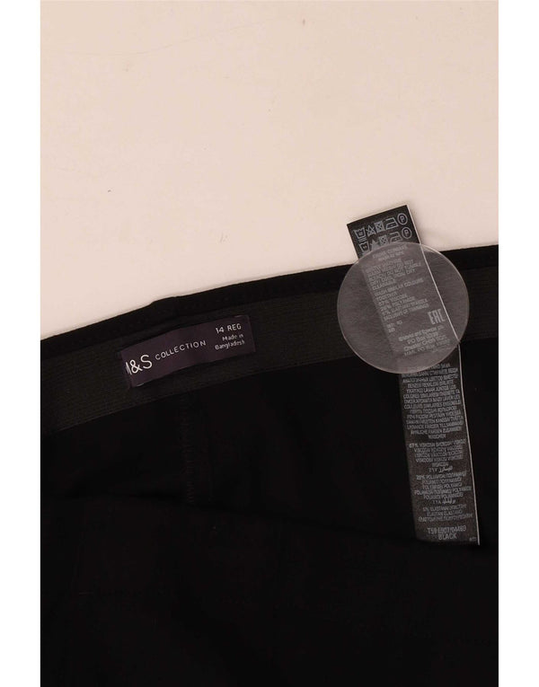 Marks & Spencer Damskie proste spodnie codzienne UK 14 duże W32 L29 czarne