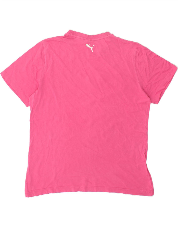 PUMA Mens Graphic T-Shirt Top Large Pink Cotton Vintage Puma and Second-Hand Puma from Messina Hembry 
