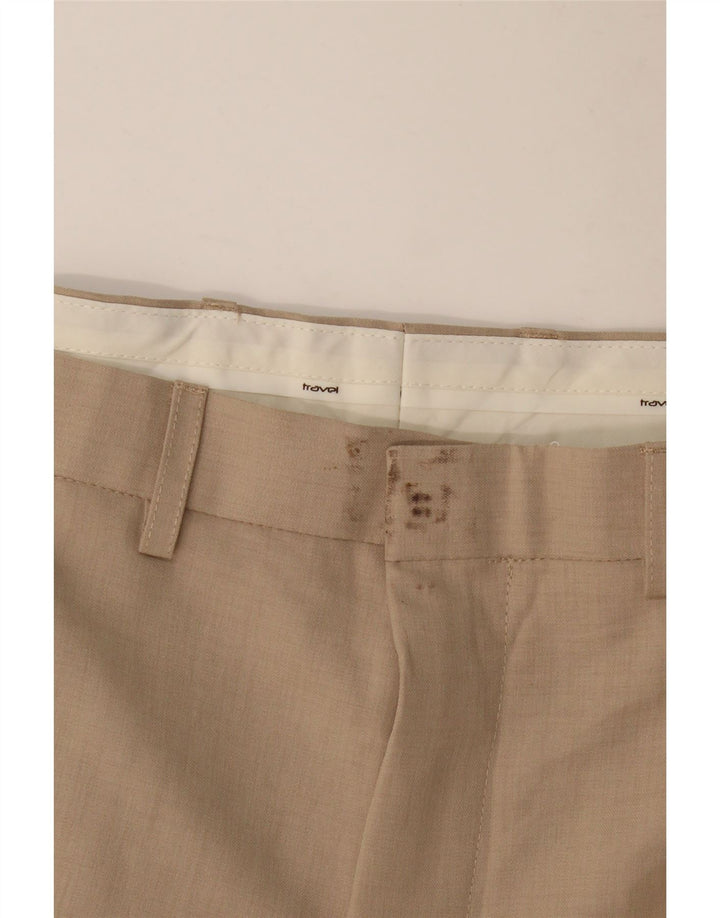 Męskie proste spodnie chino MARKS & SPENCER W42 L31 beżowy poliester