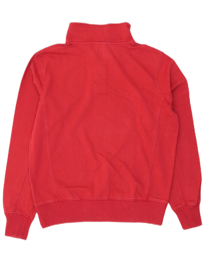 MARINA MILITARE Mens Button Neck Sweatshirt Jumper Large Red Cotton