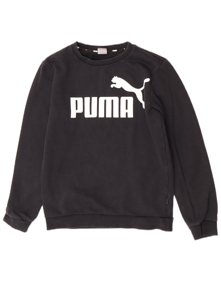 Chłopięca bluza z grafiką Puma, 13-14 lat, czarna, bawełniana