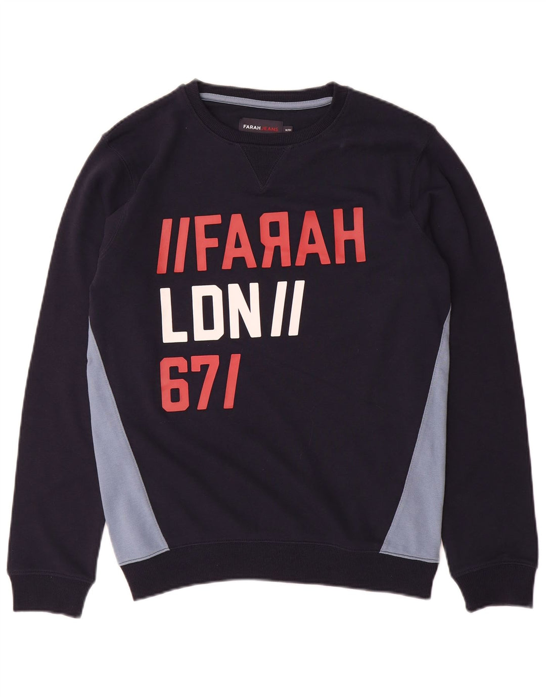 Bluza chłopięca Farah z grafiką, 14-15 lat, granatowa, z blokami kolorów