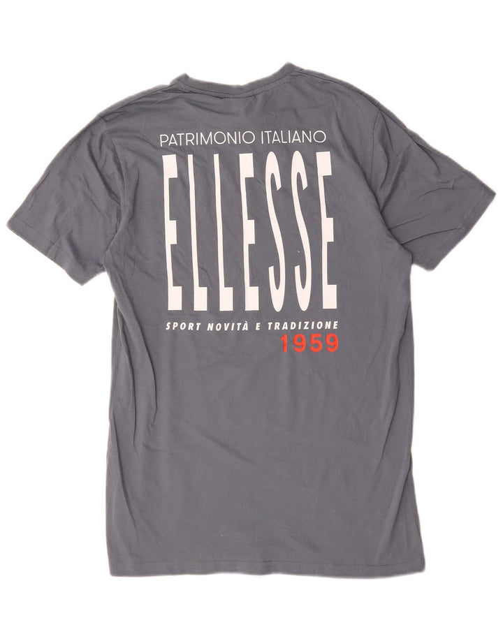 Męski T-shirt z grafiką Ellesse, mały, szary, bawełniany