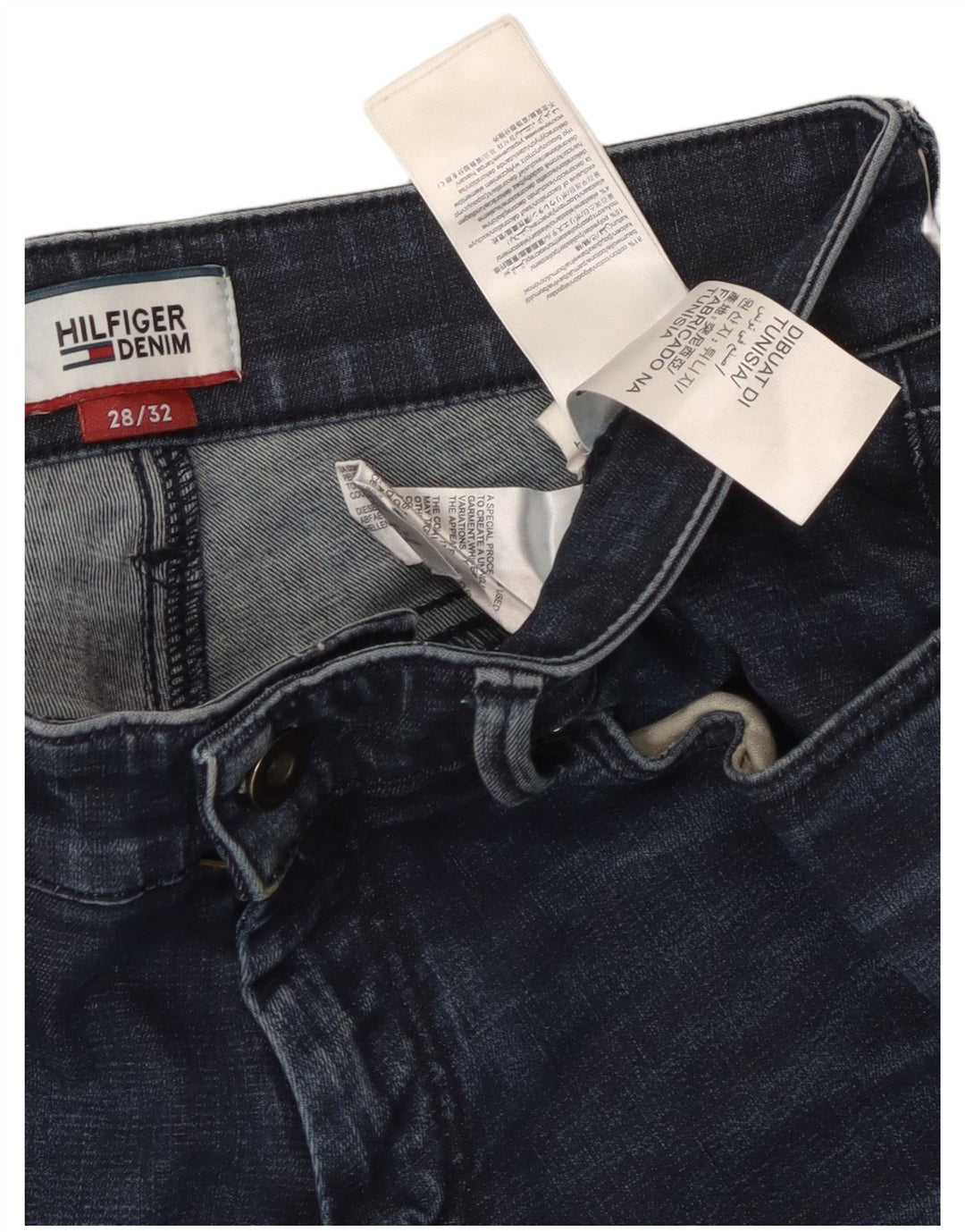 TOMMY HILFIGER Męskie jeansy Scanton Slim W28 L32 Granatowa bawełna