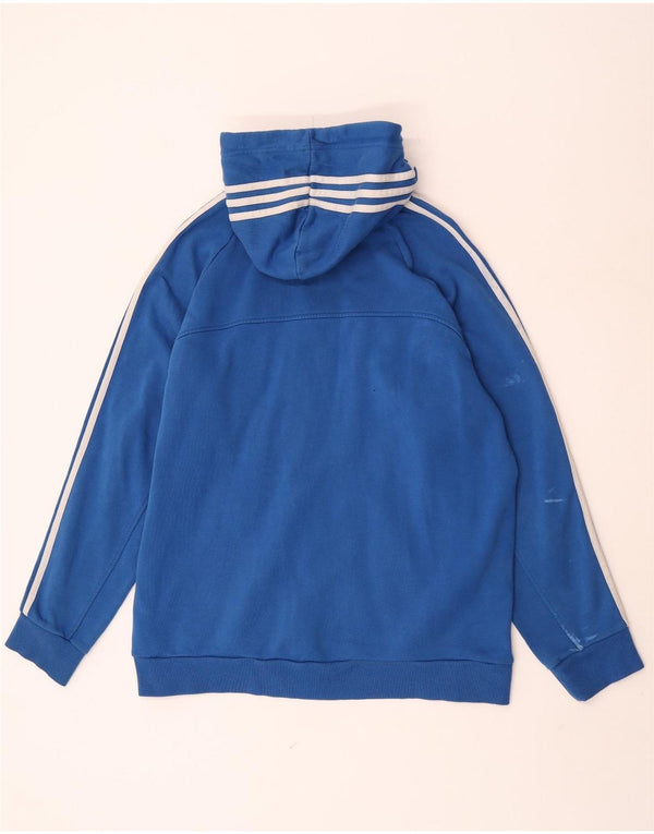 Adidas Męski sweter z kapturem i zamkiem błyskawicznym XL, niebieski, bawełniany