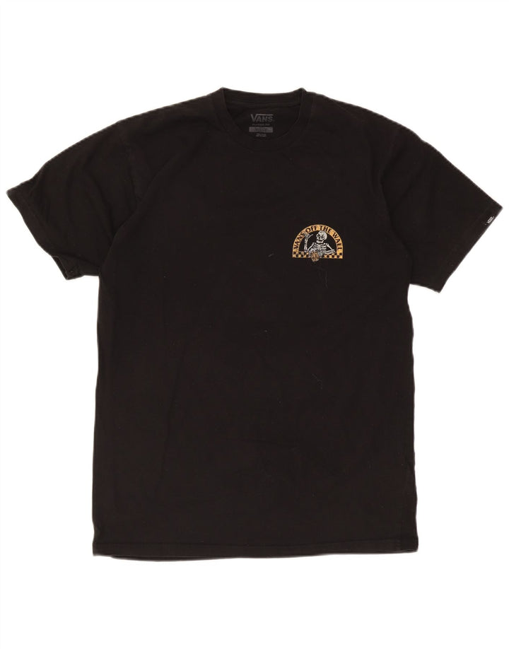 Męski T-shirt Vans o klasycznym kroju z grafiką, średni czarny, bawełniany