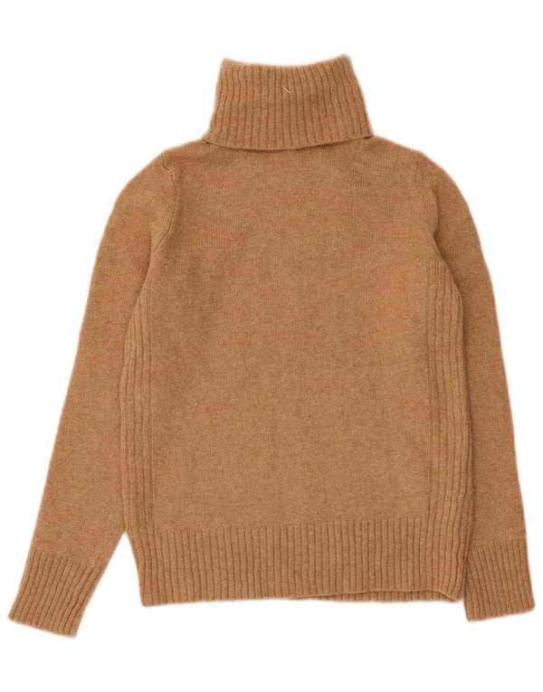 MARKS & SPENCER Damski sweter z golfem UK 8 Small Beżowa wełna