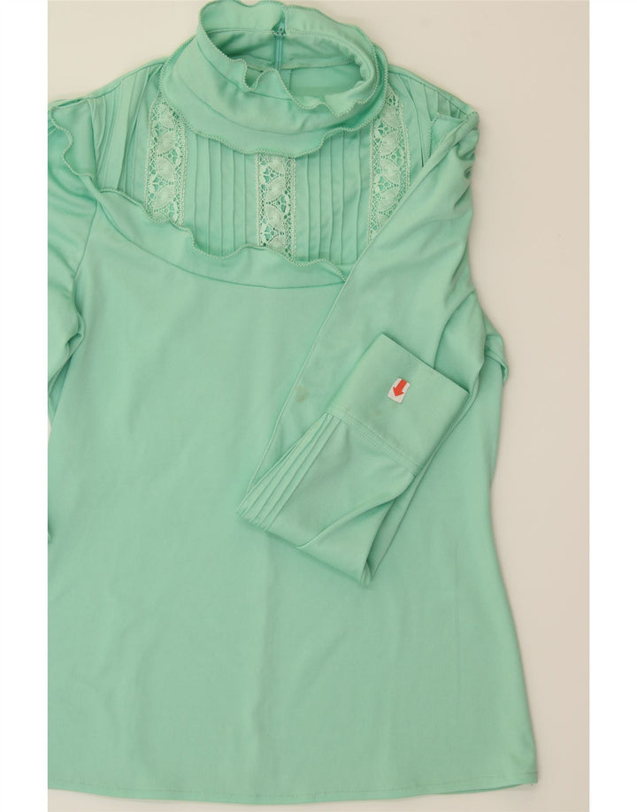 VINTAGE Womens Long Sleeve Blouse Top IT 46 Large Green Vintage Vintage and Second-Hand Vintage from Messina Hembry 