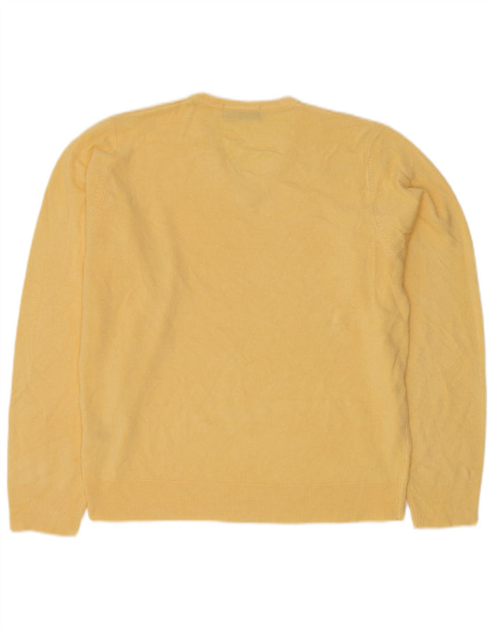 Męski sweter MARKS & SPENCER Blue Harbor z dekoltem w kształcie litery V, średniożółty