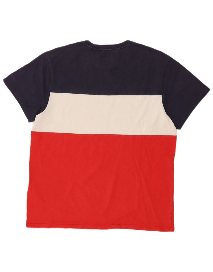 Męski T-shirt z grafiką LEVI'S, duży, czerwony, bawełniany blok kolorów