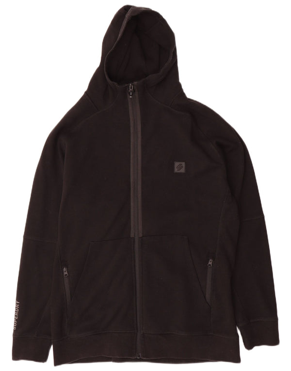 Męski sweter z kapturem i zamkiem Superdry 2XL, czarny, bawełniany