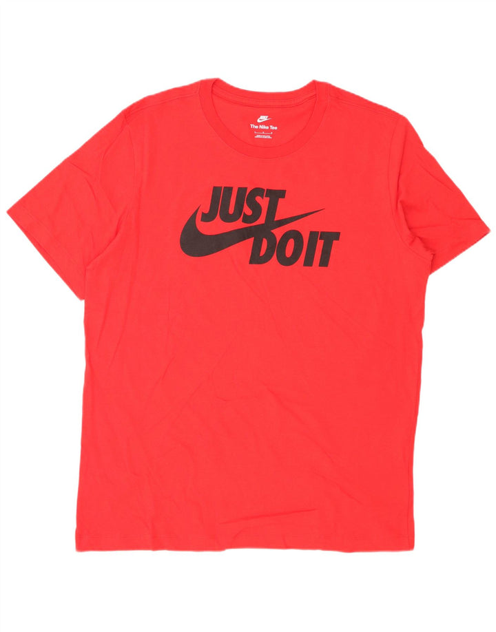 Męski T-shirt z grafiką Nike, duży, czerwony, bawełniany