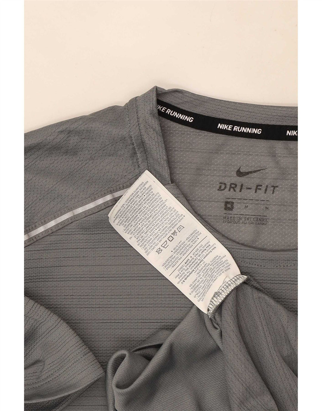 T-shirt męski Nike Dri Fit, poliester w średnie szare paski