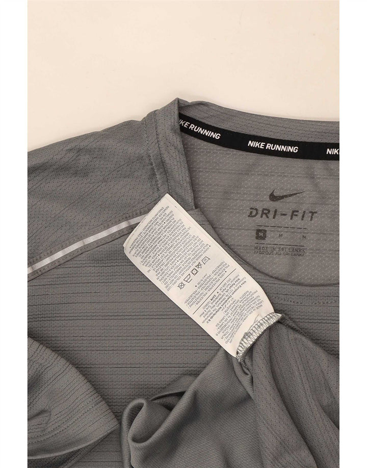 T-shirt męski Nike Dri Fit, poliester w średnie szare paski