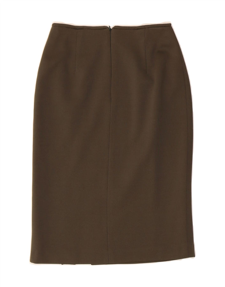 VINTAGE Womens Pencil Skirt W26 Small  Khaki Polyester Vintage Vintage and Second-Hand Vintage from Messina Hembry 