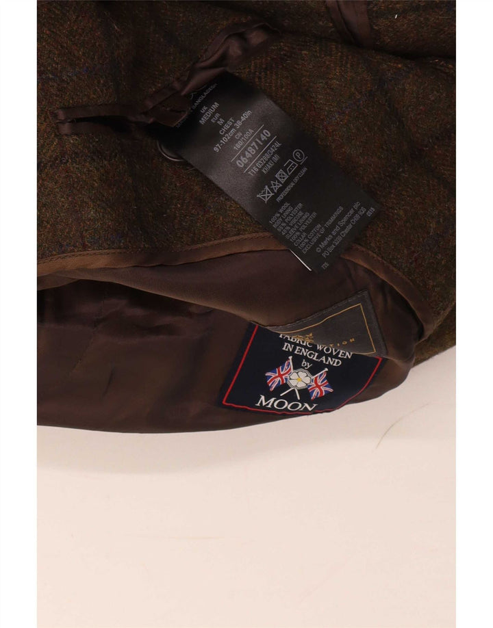 Marks & Spencer Płaszcz męski UK 38, średnia khaki, wełna w kratkę
