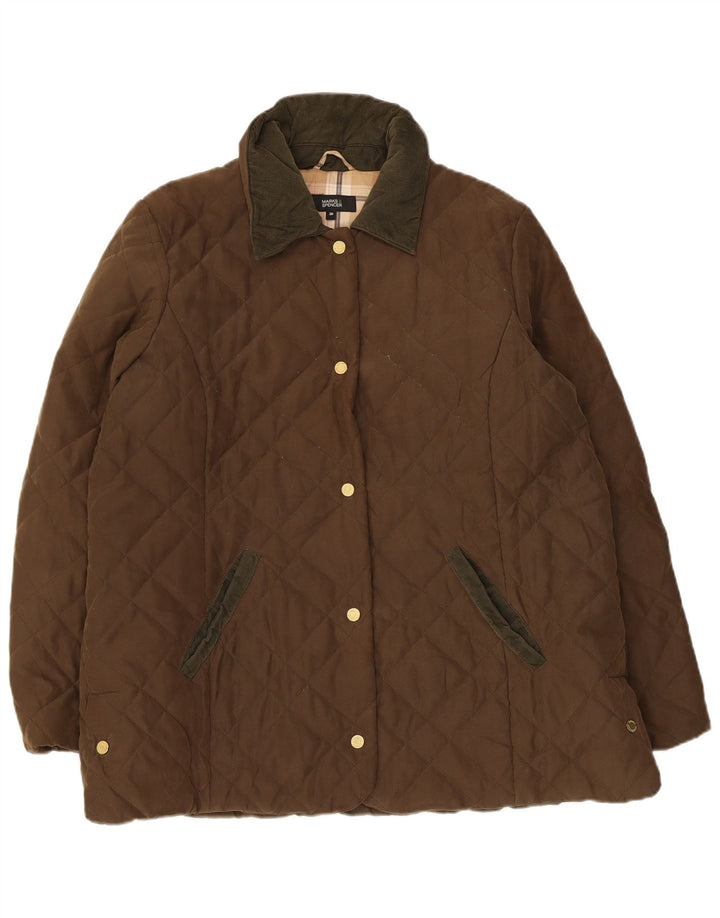 Marks & Spencer Damska pikowana kurtka UK 20 2XL Khaki Poliester