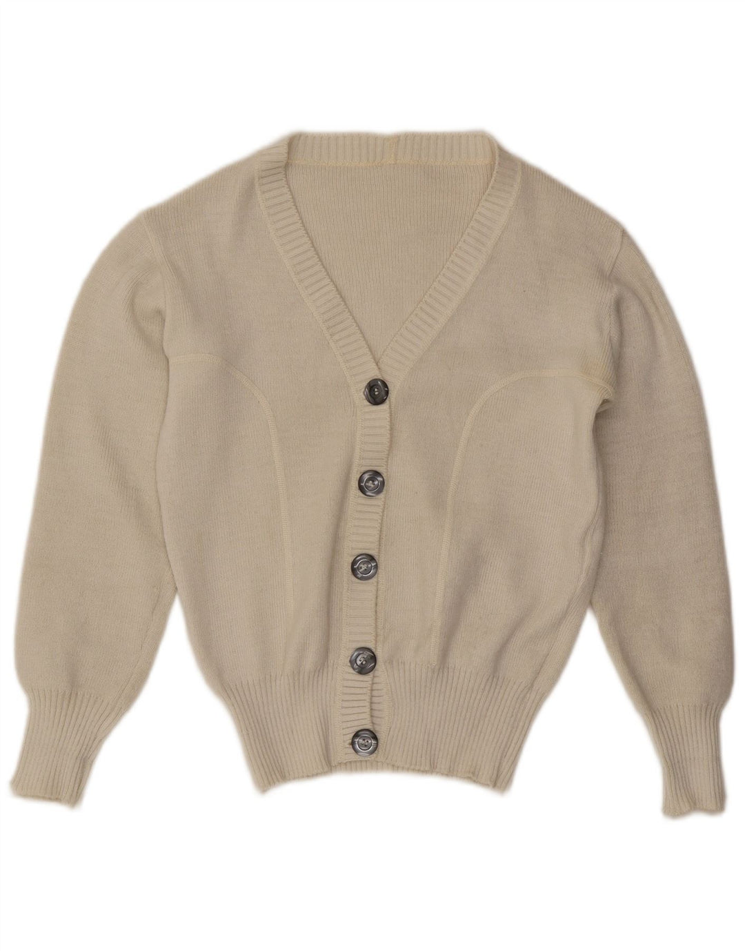 Sweter damski w stylu vintage, UK 12, średni, w kolorze złamanej bieli