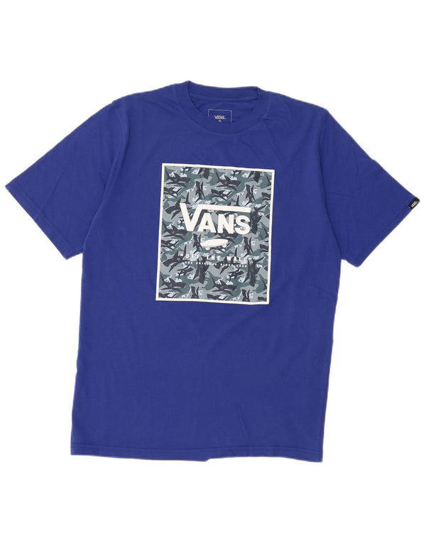 Chłopięcy T-shirt Vans o klasycznym kroju z grafiką, 14-15 lat XL, niebieski