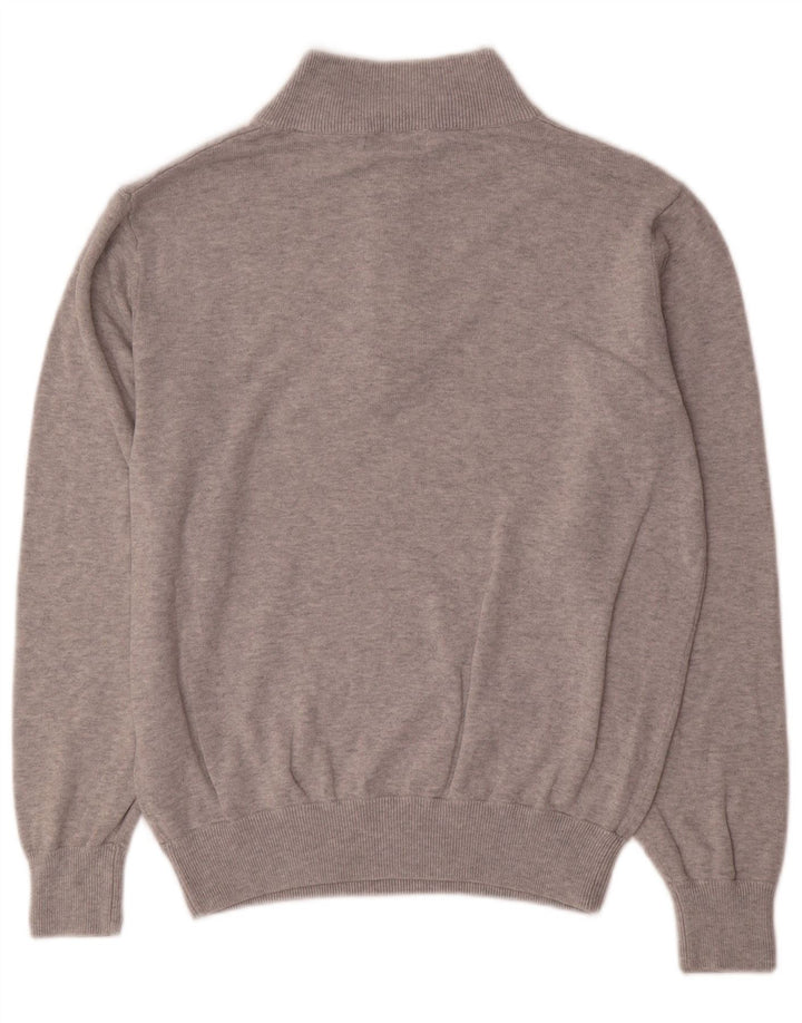 Męski sweter zapinany na zamek Calvin Klein, średnioszary, bawełniany