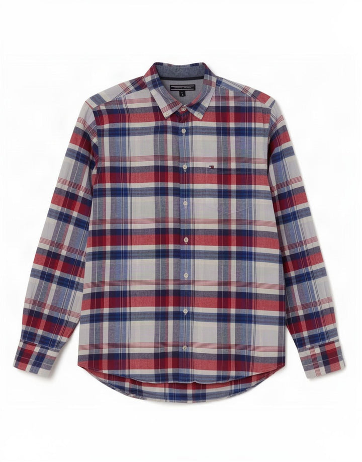 Koszula męska Tommy Hilfiger, bawełniana, w średnią niebieską kratkę