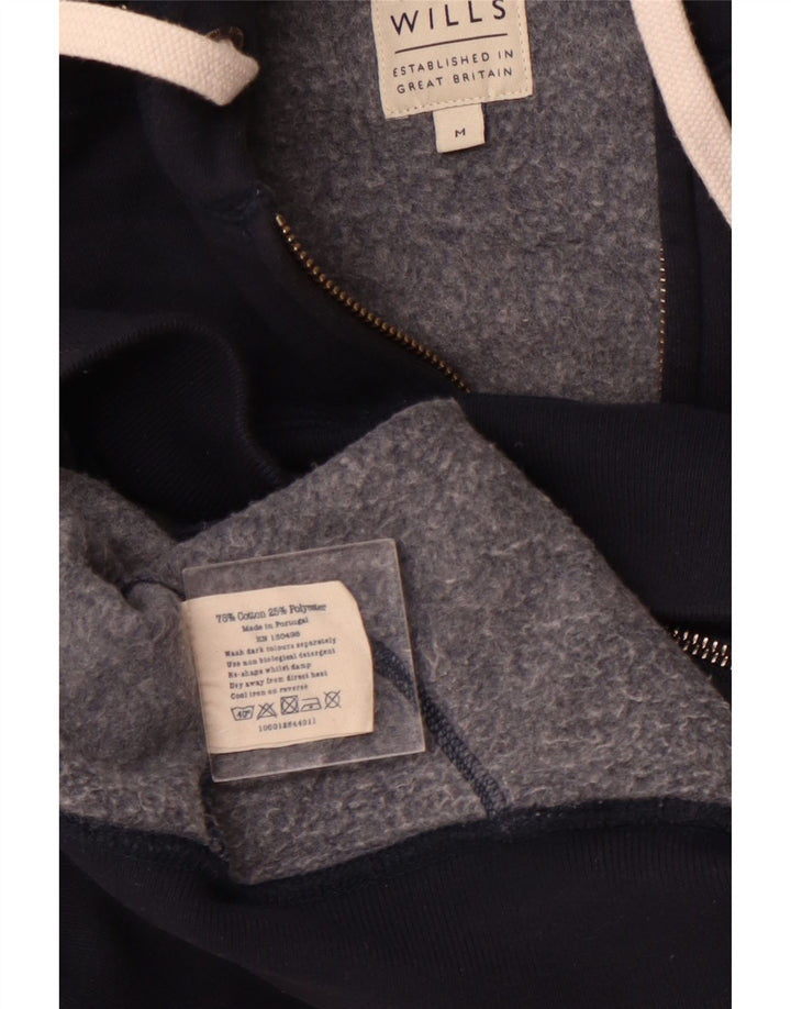 Męski sweter JACK WILLS z grafiką i zamkiem błyskawicznym, średni granatowy, bawełniany