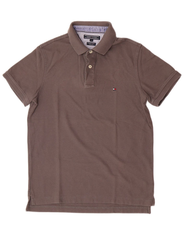 Męska koszulka polo Tommy Hilfiger o dopasowanym kroju, średnio brązowa, bawełniana