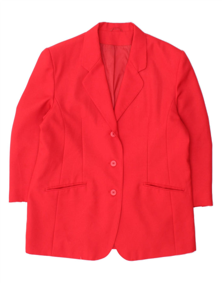 CLASSIC Womens 3 Button Blazer Jacket UK 18 XL Red Polyester Vintage CLASSIC and Second-Hand CLASSIC from Messina Hembry 