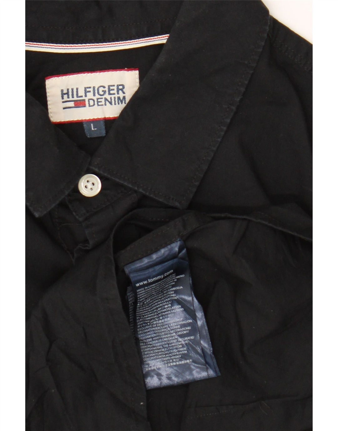 Koszula męska TOMMY HILFIGER, duża, czarna, bawełniana