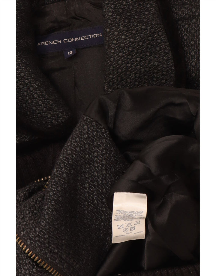Damska kurtka bomber o luźnym kroju French Connection UK 10, mała, szara, geometryczna