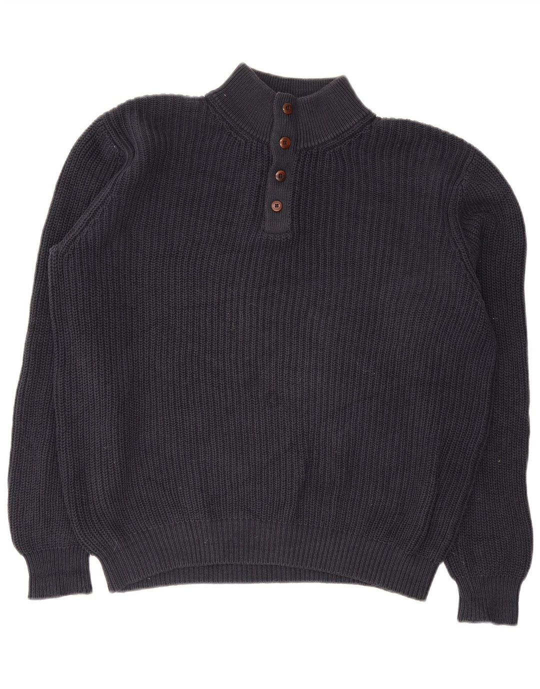 L.L.Bean Męski sweter zapinany na guziki, duży, granatowy, bawełniany