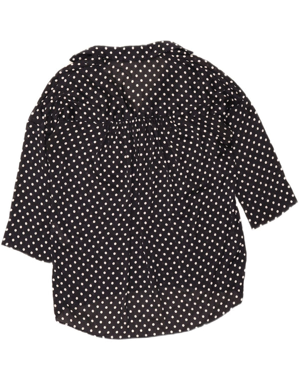 Damska bluzka oversize z rękawem 3/4 Zara UK 6 XS Granatowa w kropki